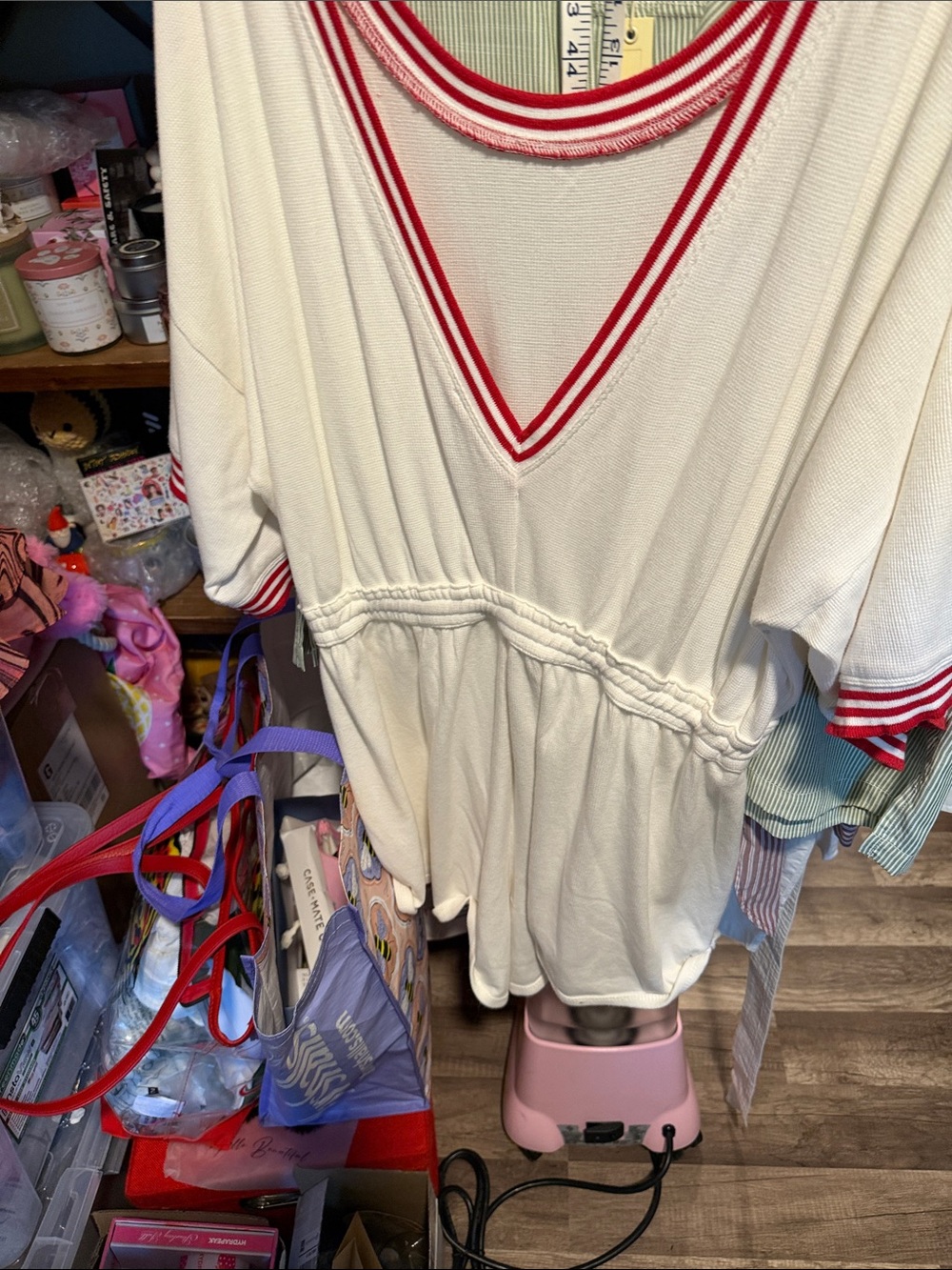 Anthropologie Short-Sleeve Waffle Knit Romper Playsuit. - Picture 6 of 8